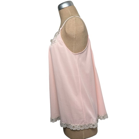 1960s Kayser Nylon Sleep Top Lingerie Lace Baby Pink Vintage Lounge Nightgown - Picture 8 of 15